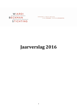 Jaarverslag 2016