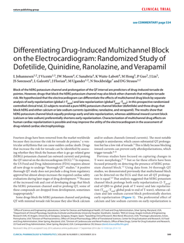 Differentiating Drug‐Induced Multichannel Block on The