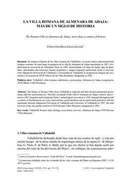 La Villa Romana De Almenara De Adaja: Más De Un Siglo De Historia
