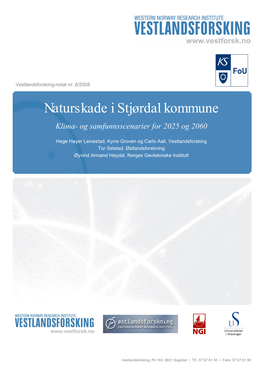 Naturskade I Stjørdal Kommune Klima- Og Samfunnsscenarier for 2025 Og 2060