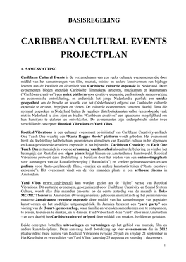 Caribbean Cultural Events Projectplan