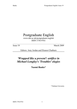 Postgraduate English: Issue 19