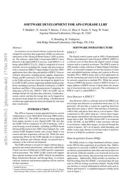 Software Development for Aps-Upgrade Llrf T