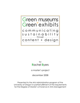 Green Exhibits Green Museums