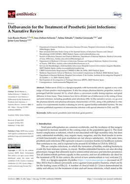 Dalbavancin for the Treatment of Prosthetic Joint Infections: a Narrative Review