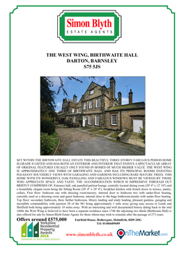 The West Wing, Birthwaite Hall Darton, Barnsley S75 5Js