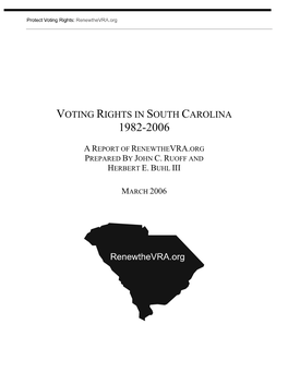 Voting Rights in South Carolina 1982-2006