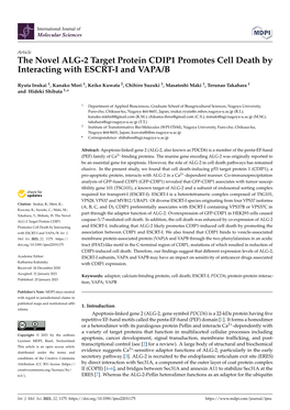 The Novel ALG-2 Target Protein CDIP1 Promotes Cell Death by Interacting with ESCRT-I and VAPA/B