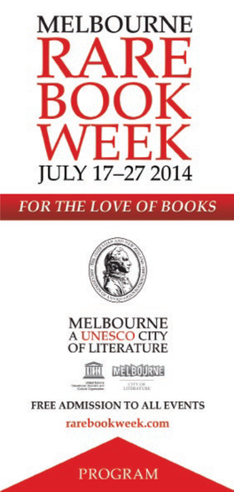 Melbourne Rare Book Week Program Events