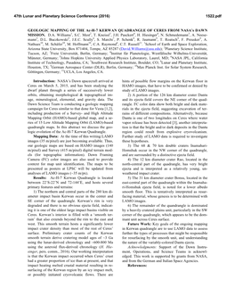 GEOLOGIC MAPPING of the Ac-H-7 KERWAN QUADRANGLE of CERES from NASA’S DAWN MISSION