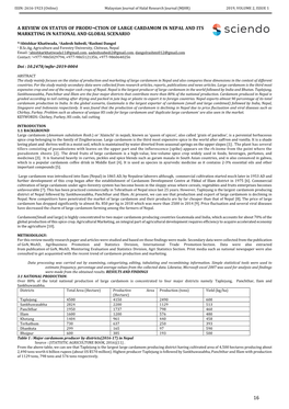 A Review on Status of Produ¬Ction of Large Cardamom in Nepal and Its Marketing in National and Global Scenario