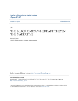 THE BLACK X-MEN: WHERE ARE THEY in the NARRATIVE Lenzy T