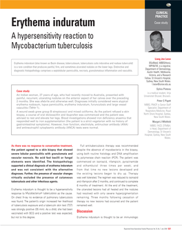 Erythema Induratum Case Study a Hypersensitivity Reaction to Mycobacterium Tuberculosis