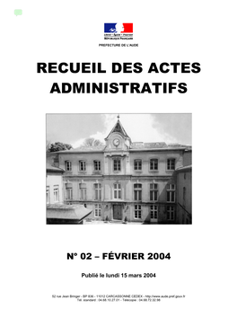 Cueil Des Actes Administratifs