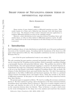 Sharp Forms of Nevanlinna Error Terms in Differential Equations