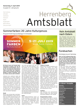 Amtsblatt Ausgabe 15/2019