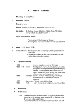 1. Parish: Saxtead