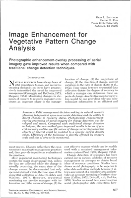 Image Enhancement for Vegetative Pattern Change Analysis