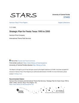 Strategic Plan for Fiesta Texas 1995 to 2000