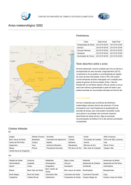 Aviso Meteorológico 3262