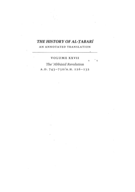 THE HISTORY of AL-Tabari an ANNOTATED TRANSLATION