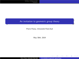 An Invitation to Geometric Group Theory