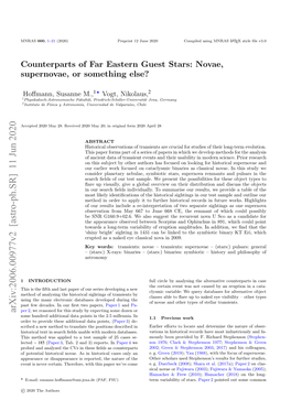 Counterparts of Far Eastern Guest Stars: Novae, Supernovae, Or Something Else?