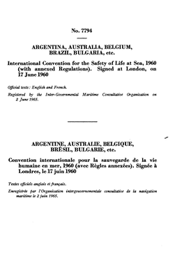 No. 7794 ARGENTINA, AUSTRALIA, BELGIUM, BRAZIL, BULGARIA, Etc