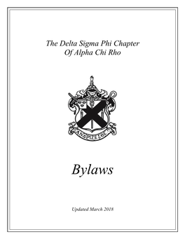 Bylaws of the Delta Sigma Phi Chapter of Alpha Chi Rho