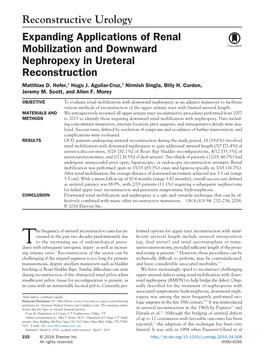 Reconstructive Urology Expanding Applications of Renal Mobilization and Downward Nephropexy in Ureteral Reconstruction Matthias D