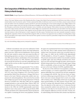 Diet Composition of Wild Brown Trout and Stocked Rainbow Trout in a Coldwater Tailwater Fishery in North Georgia