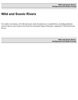 Wild and Scenic Rivers