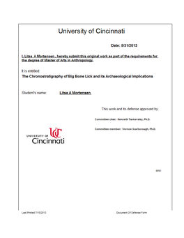 The Chronostratigraphy of Big Bone Lick and Its Archaeological Implications