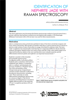 Identification of Nephrite Jade with Raman Spectroscopy App Note