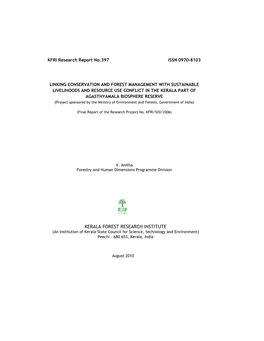KFRI Research Report No.397 ISSN 0970-8103