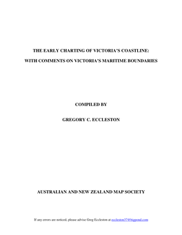 The Early Charting of Victoria's Coastline