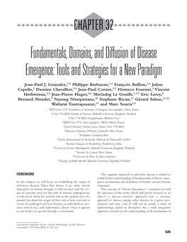Fundamentals, Domains and Diffusion of Disease Emergence : Tools and Strategies for a New Paradigm in : Tibayrenc Michel (Ed.)