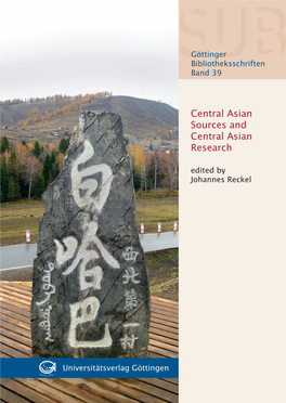 Central Asian Sources and Central Asian Research