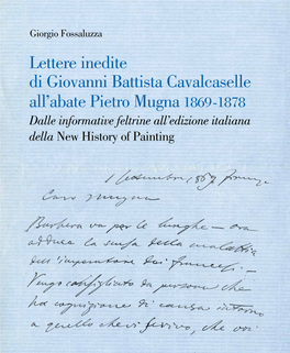 Lettere Inedite Di Giovanni Battista Cavalcaselle All'abate Pietro Mugna1869-1878