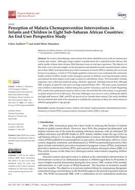 Perception of Malaria Chemoprevention Interventions in Infants and Children in Eight Sub-Saharan African Countries: an End User Perspective Study