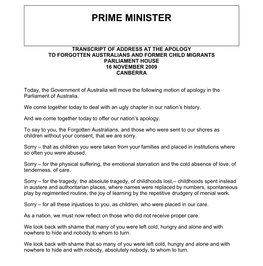 16 NOV 2009: RUDD: Transcript of Address