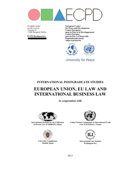 European Union, Eu Law and International Business Law