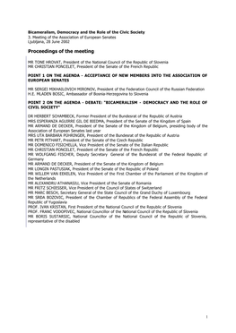 Proceedings of the Meeting