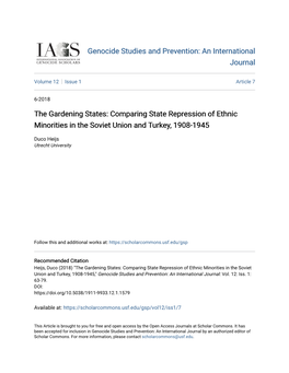 Comparing State Repression of Ethnic Minorities in the Soviet Union and Turkey, 1908-1945