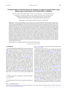 An Impact Study of GNSS RO Data on the Prediction of Typhoon Nepartak (2016) Using a Multiresolution Global Model with 3D-Hybrid Data Assimilation