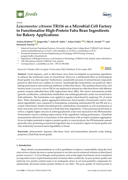 Leuconostoc Citreum TR116 As a Microbial Cell Factory to Functionalise High-Protein Faba Bean Ingredients for Bakery Applications