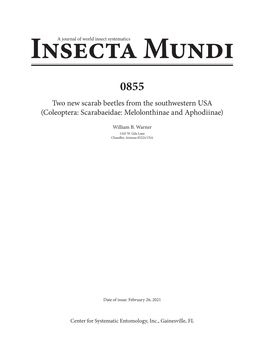 Insecta Mundi 0855: 1–15