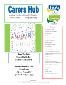 View Our August Carers Newsletter