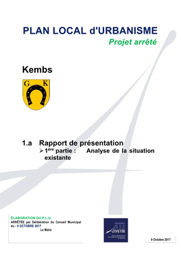 PLAN LOCAL D'urbanisme Projet Arrêté