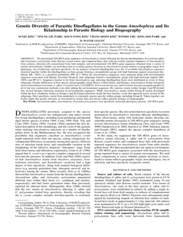 Genetic Diversity of Parasitic Dinoflagellates in the Genus Amoebophrya and Its Relationship to Parasite Biology and Biogeography